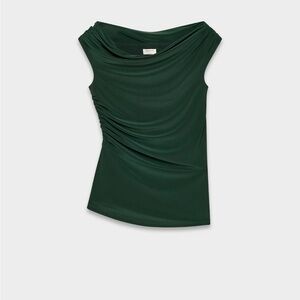 Aritzia Deep Green Sleeveless Blouse
